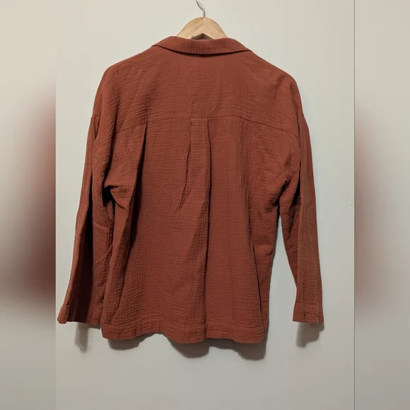 Madewell Terracotta Button-Up Shirt - Picture 2 of 4